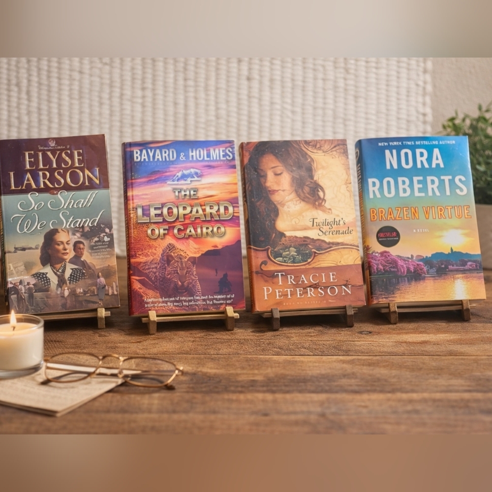 Fiction Book Lot of 4 Paperback Novels | Nora Roberts, Tracie Peterson, etc